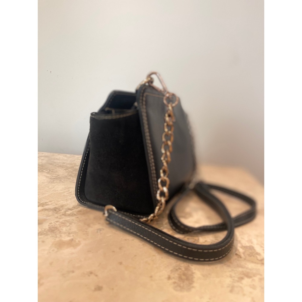 Valentino Black Leather Crossbody Chain Strap Shoulder Bag - Picture 4 of 6